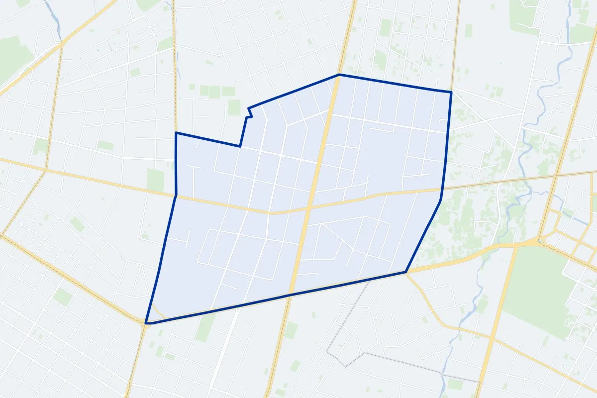 Mariscal López, a neighborhood of Asunción: map of its boundary, streets and green spaces