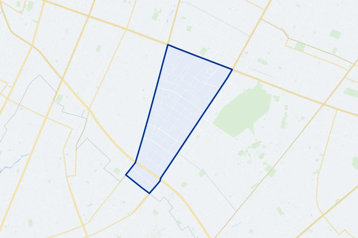 Nazareth, a neighborhood of Asunción: map of its boundary, streets and green spaces