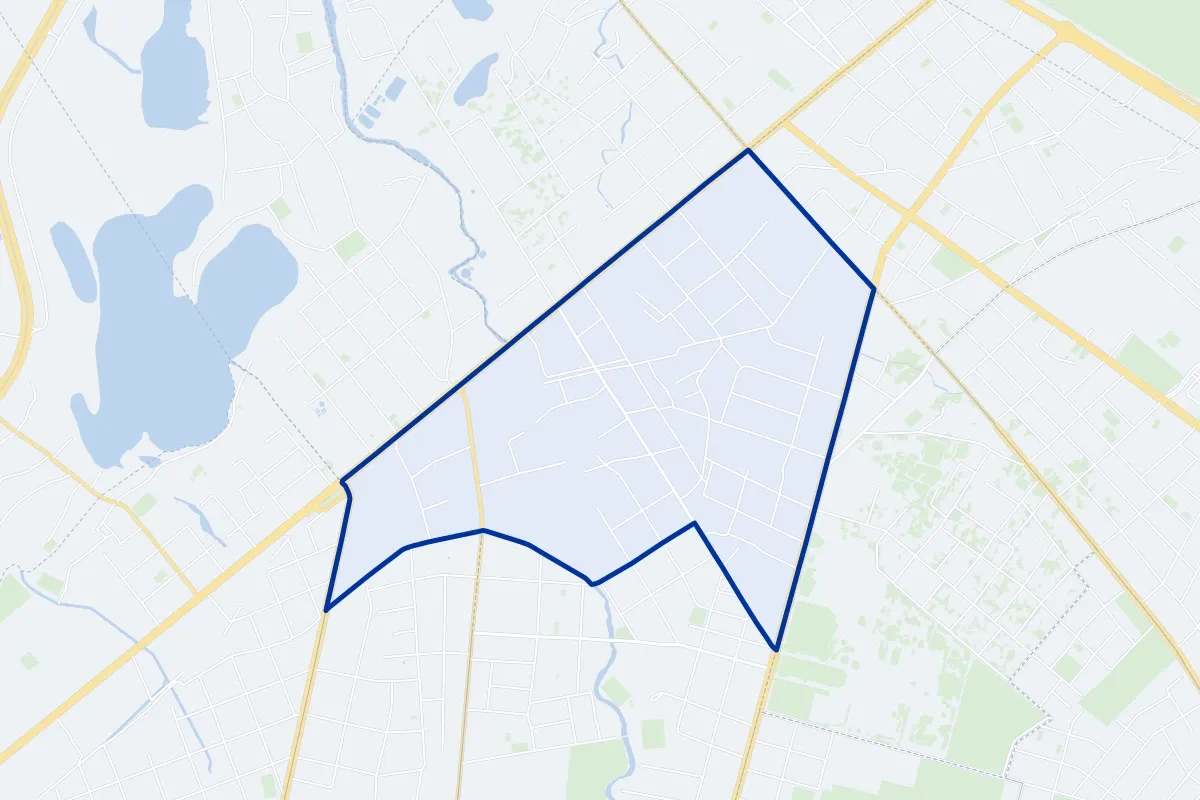 Virgen de la Asunción, a neighborhood of Asunción: map of its boundary, streets and green spaces