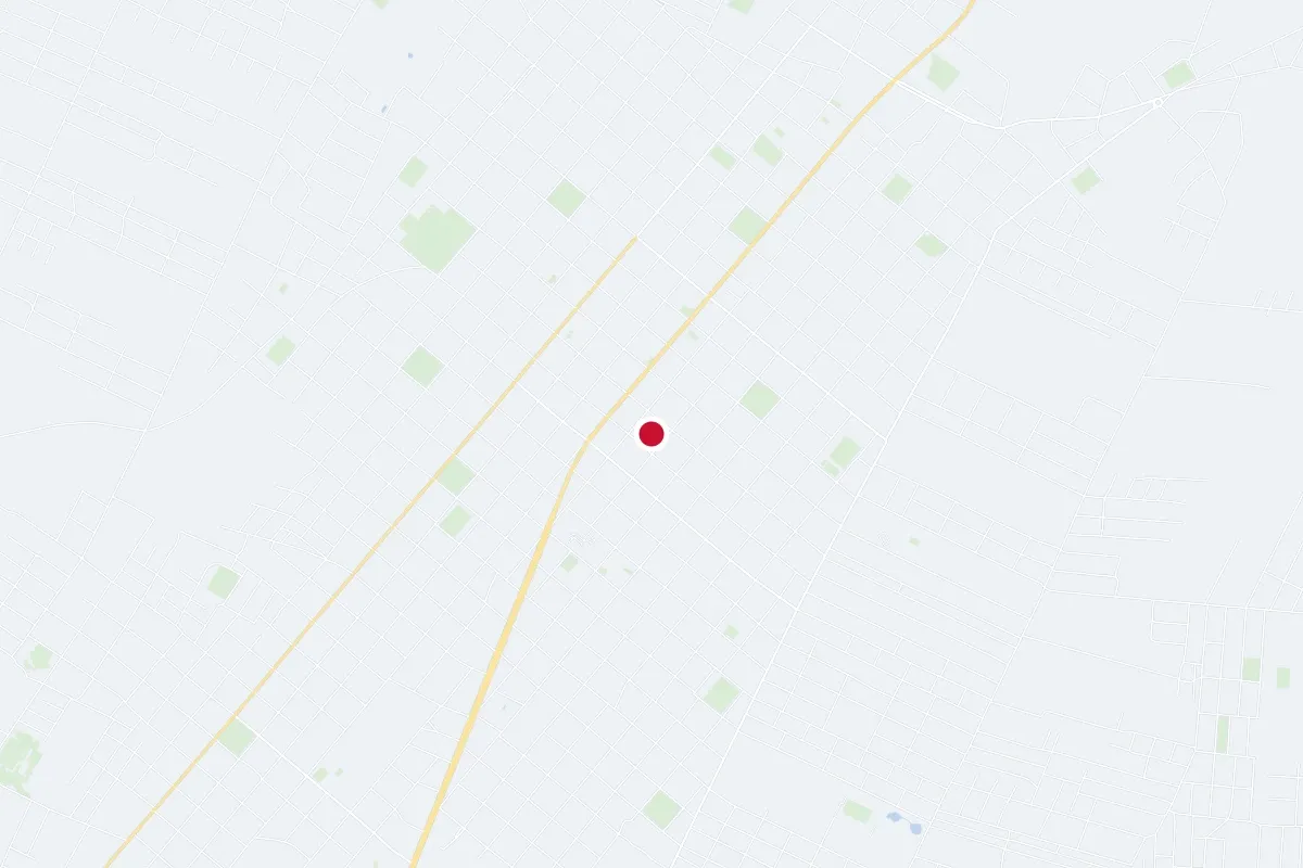 Coronel Oviedo: map of the center, main streets, water and green spaces
